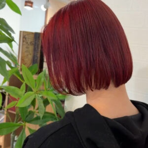 ダブルカラーで赤髪のボブスタイルするなら東京中野区の美容室Re:ta Hair【リタヘア】は中野坂上駅から徒歩１分の場所にあっておすすめです
