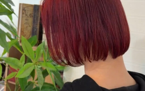 ダブルカラーで赤髪のボブスタイルするなら東京中野区の美容室Re:ta Hair【リタヘア】は中野坂上駅から徒歩１分の場所にあっておすすめです