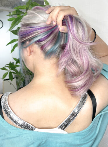 ユニコーン　シャボン玉カラー　虹カラー　ホワイトカラー　インナーカラー